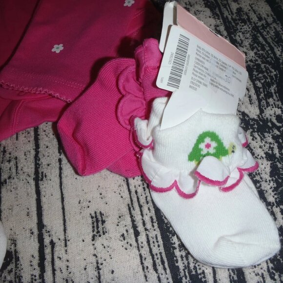 Gymboree Pretty Turtle 0-3 Month Pants Bodysuit Hat Headband Size 1 Shoes NWT - Picture 5 of 5